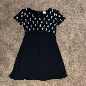 City Triangles Black Dress with White Pattern